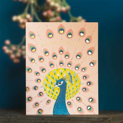 Peacock Birthday Greeting Card