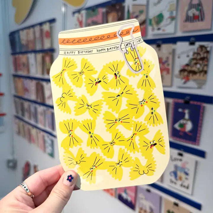 Pasta Jar Die Cut Greeting Card
