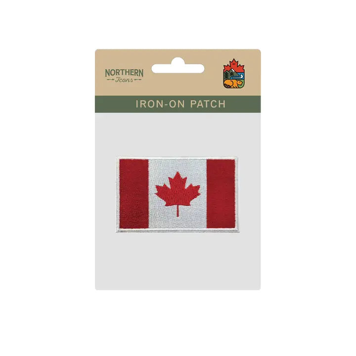 #6 Canada Flag Embroidered Patch, Maple Leaf Iron-On