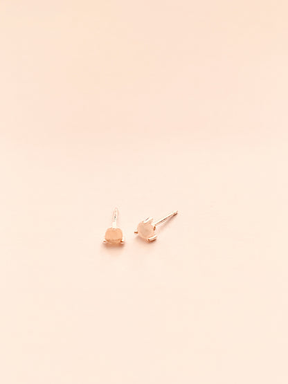 3mm Prong-Set Opal Stud Earrings