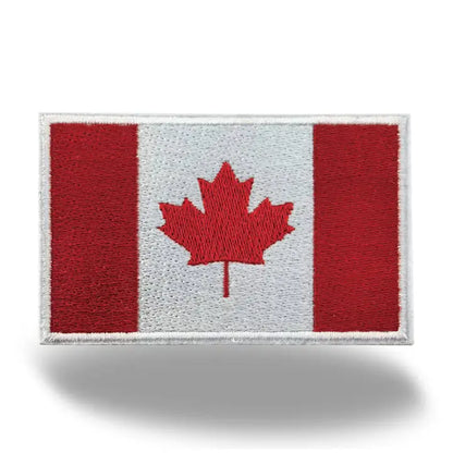 #6 Canada Flag Embroidered Patch, Maple Leaf Iron-On