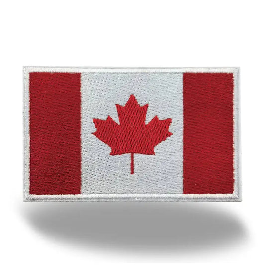 #6 Canada Flag Embroidered Patch, Maple Leaf Iron-On