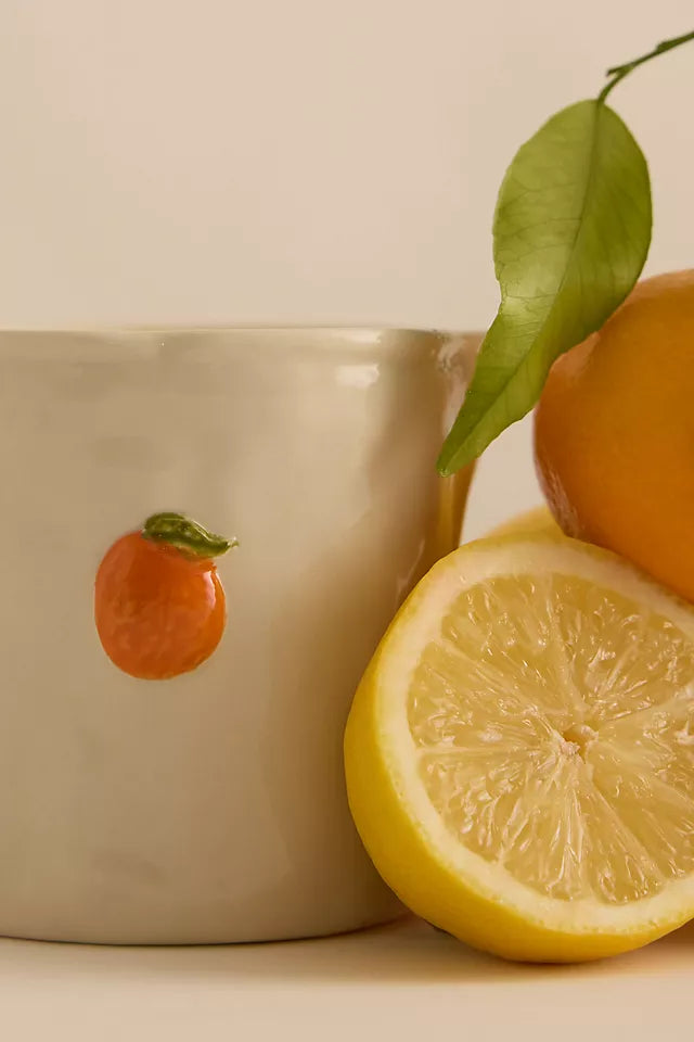 Bistro Imperfect White Ceramic Candle Citrus Spritz 8 oz