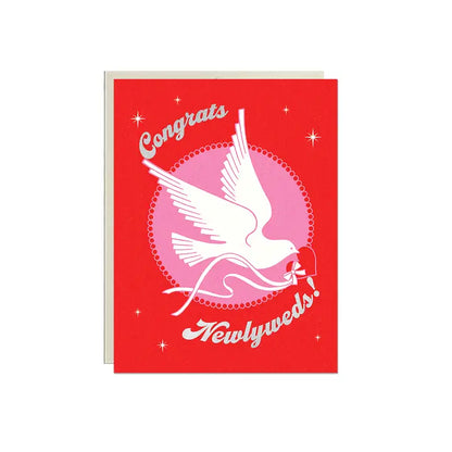 Congrats Newlyweds Dove Foil Wedding Card