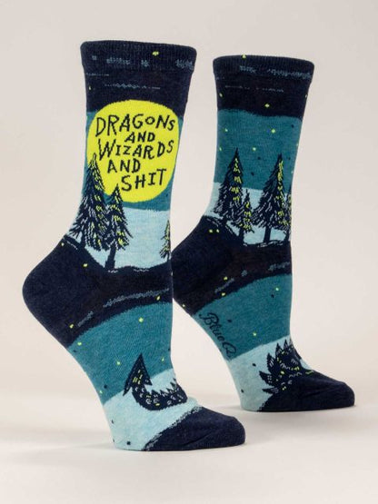 Women's Crew Socks Dragons' & Wizards & Shit