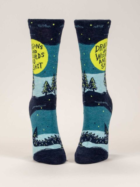 Women's Crew Socks Dragons' & Wizards & Shit