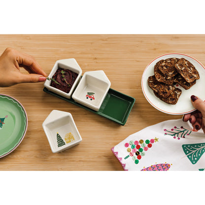 Glitzmas Dip Dish With Tray Set of 3