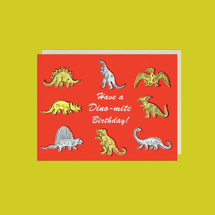 Dino-mite Birthday Foil Birthday Card