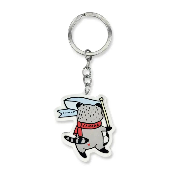 World Cup Soccer Raccoon Acrylic Keychain