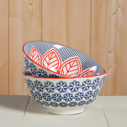 6" Stamped Bowl Red Floral