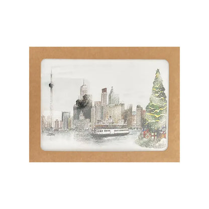 Winter Skyline Christmas Boxed Card