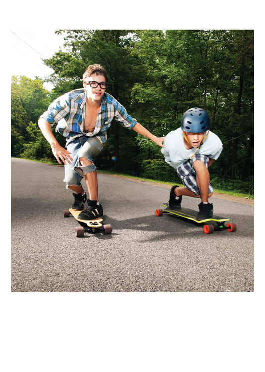 2 Skateboarders Birthday Card