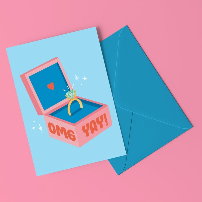 Omg Yay Engagement Ring Cute Engaged Card