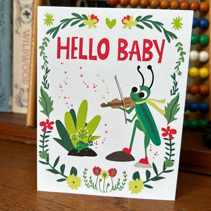 Hello Baby Cricket Card