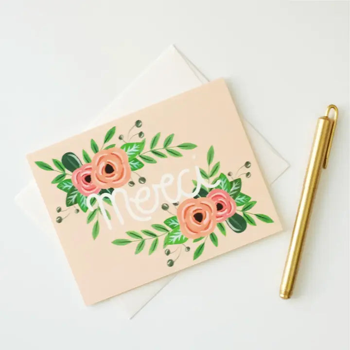 Merci Flowers Card