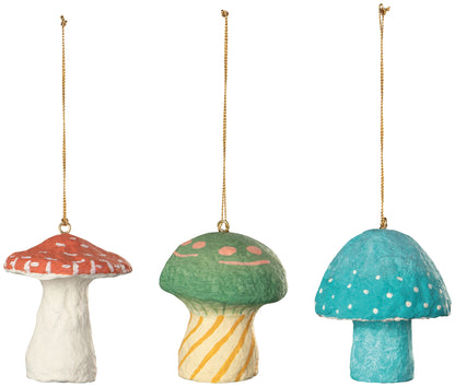 Mushroom Gems Mache Ornament