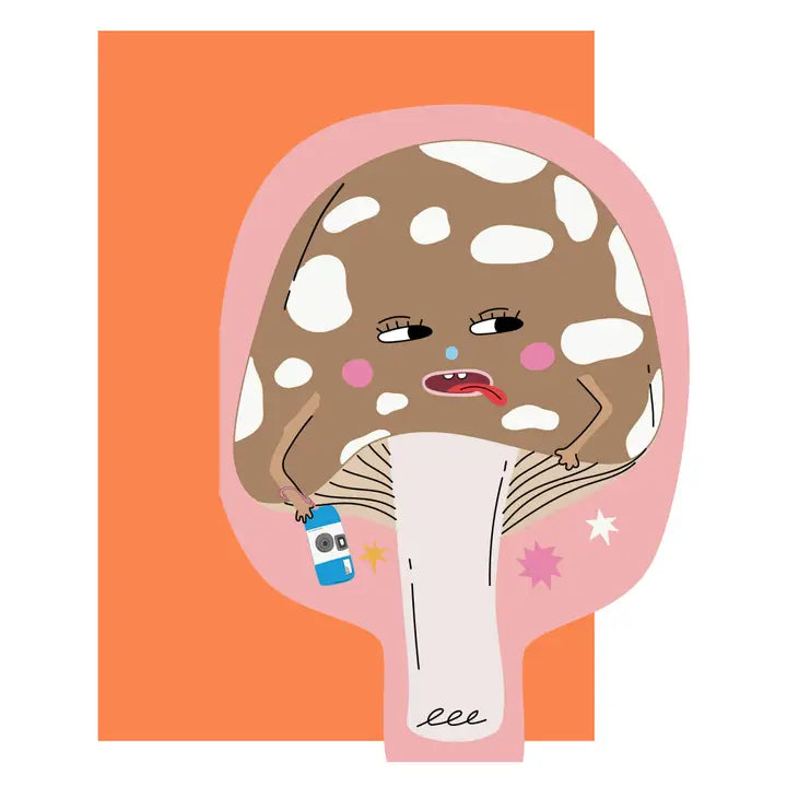Hey Mushroom! Die Cut Greeting Card