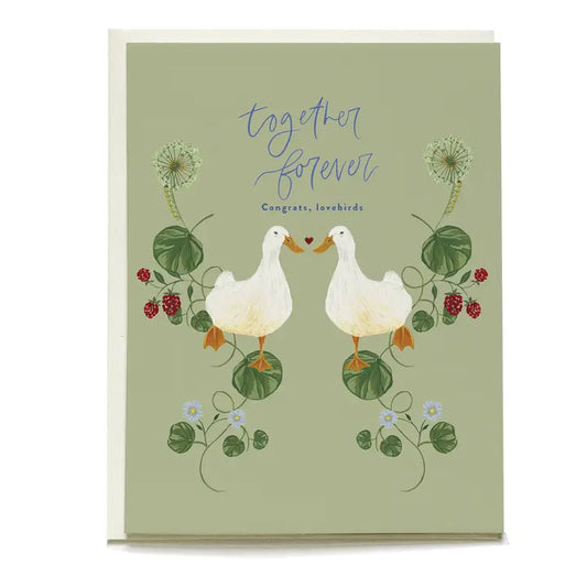 White Duck Wedding Greeting Card