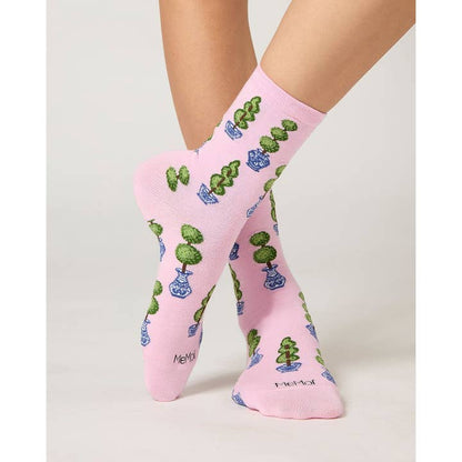 Women's Bamboo Crew Socks Confetti Pink Ginger Jars