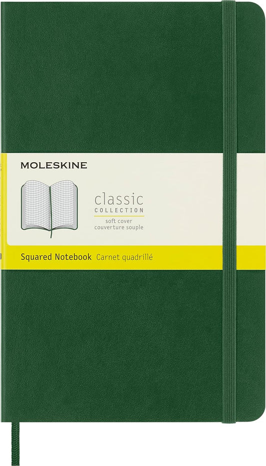 Classic Large Myrtle Green Soft Cover Square Notebook