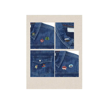 @27 Retro Rainbow Skyline Enamel Pin