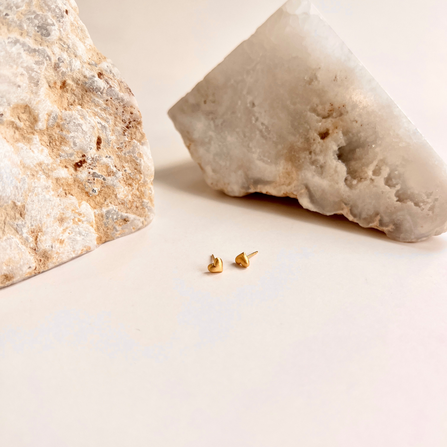Small Puffy Heart Stud Earrings