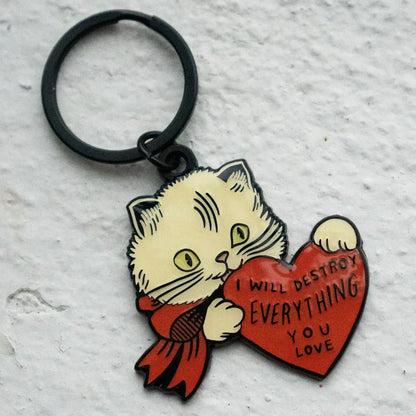 K8 Destroy Cat Keychain