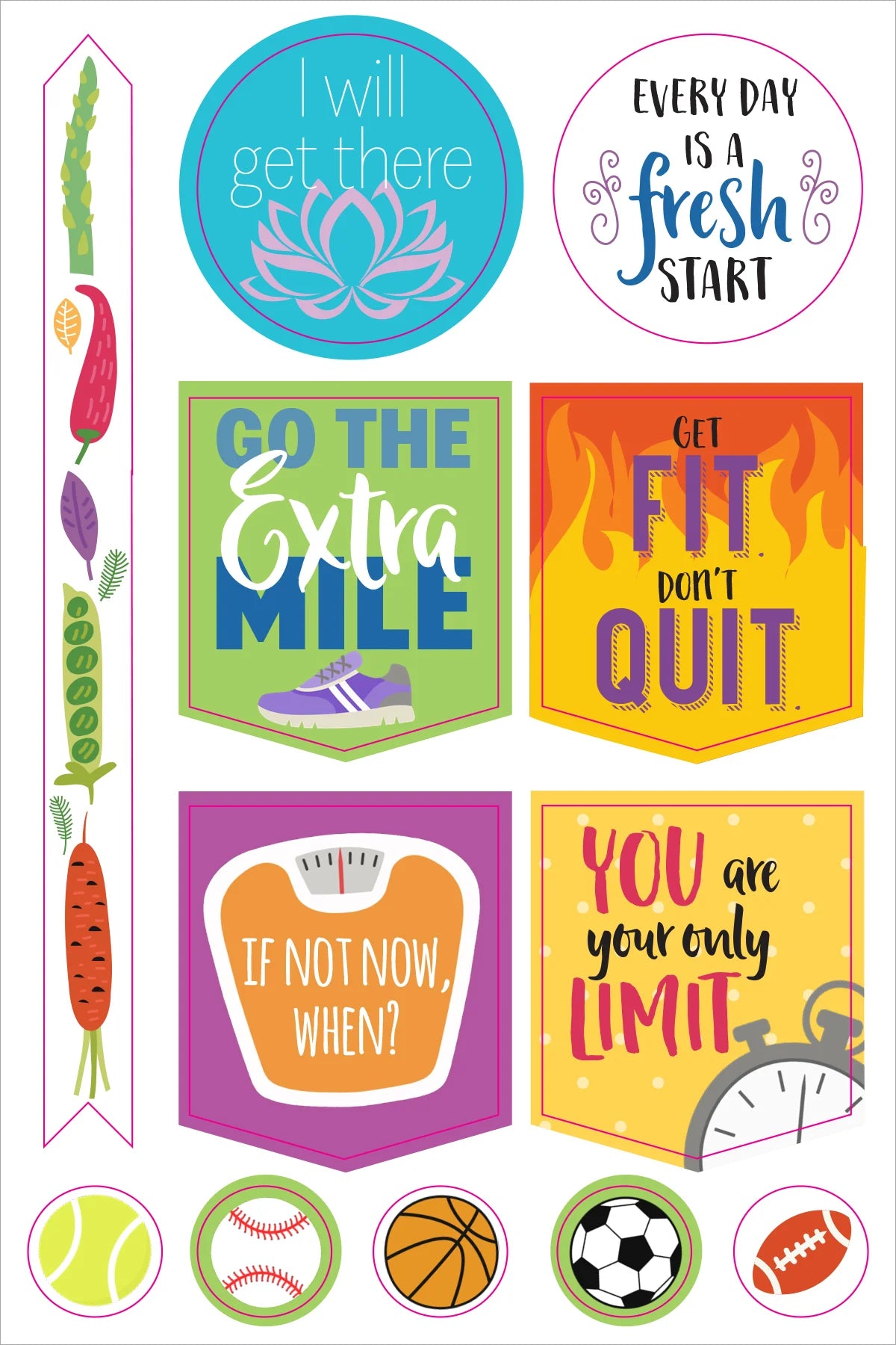 Essentials Health & Fitness Planner Stickers