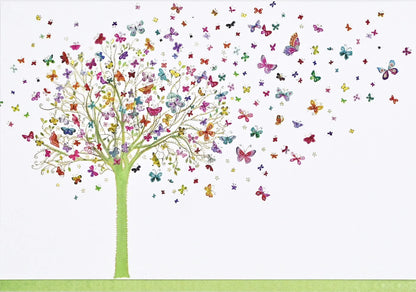 Tree of Butterflies Blank Boxed Cards