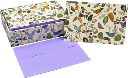 Birds and Berries Blank Boxed Cards