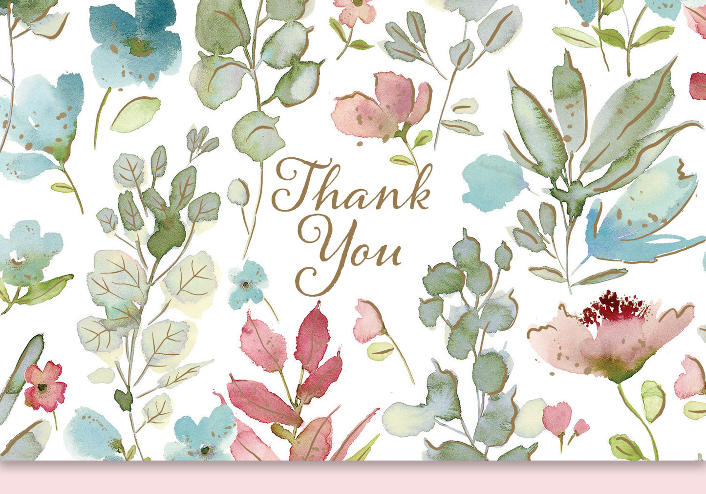 Floral Watercolour Thank You Boxed Cards