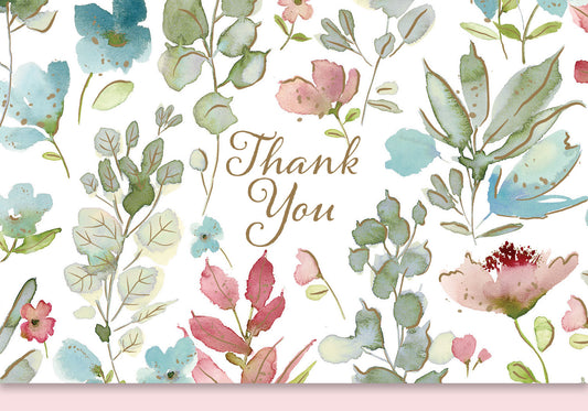 Floral Watercolour Thank You Boxed Cards