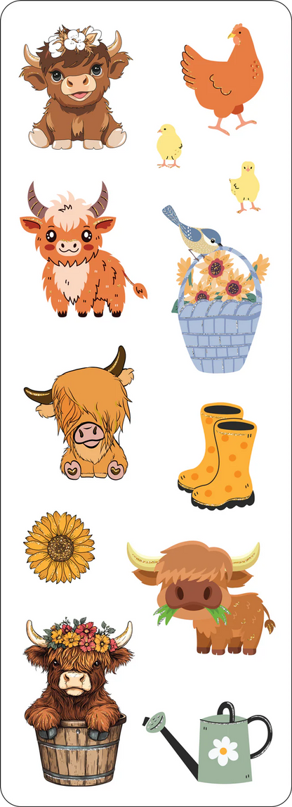 Highland Cows Sticker Set