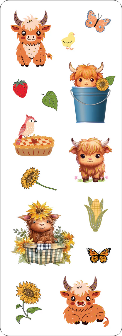 Highland Cows Sticker Set