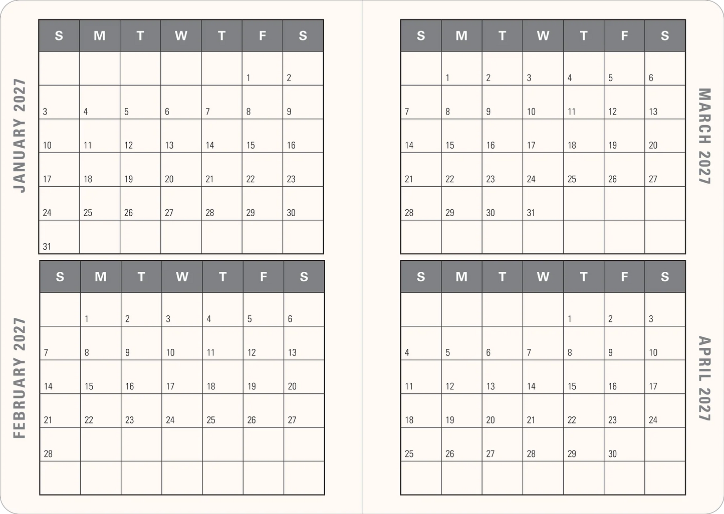 2027 Cottage Garden Weekly Planner