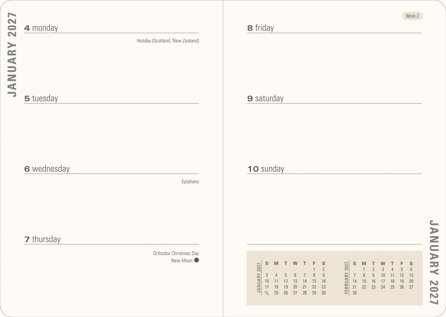 2027 Cottage Garden Weekly Planner