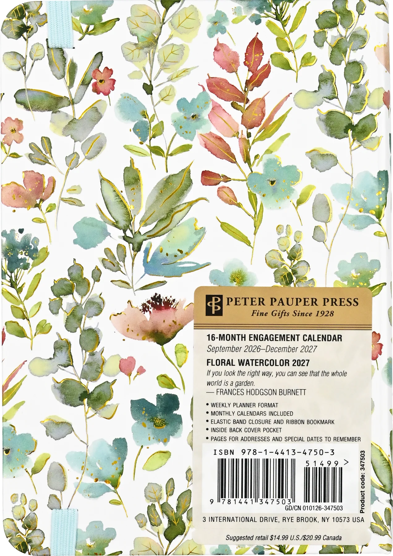 2027 Floral Watercolour Weekly Planner