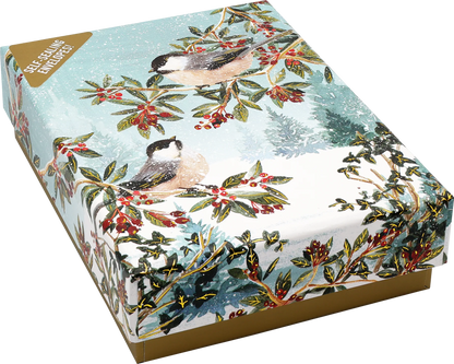 Chickadees in the Snow Small Boxed Holiday Cards