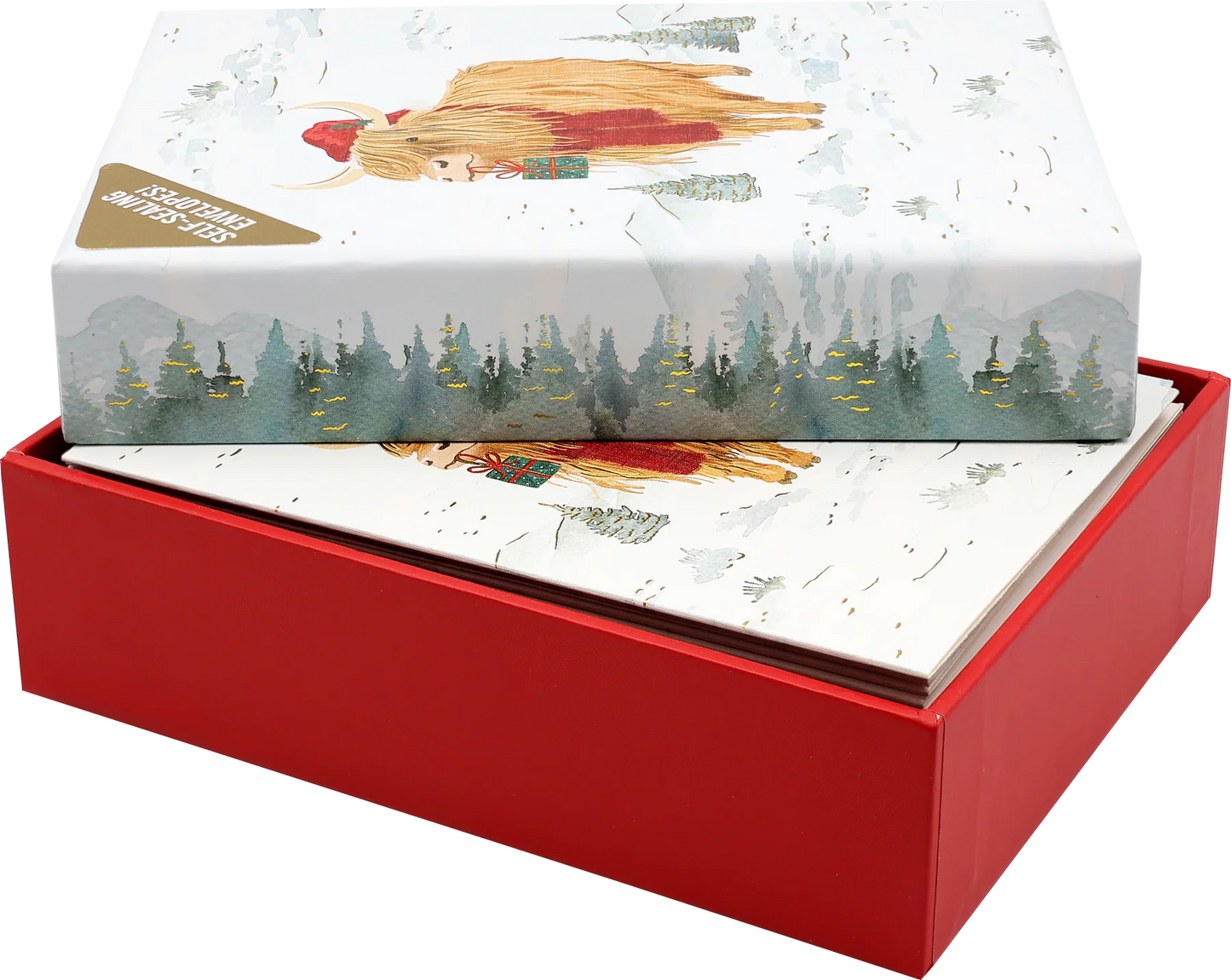 Festive Highland Cow Small Boxed Holiday Cards