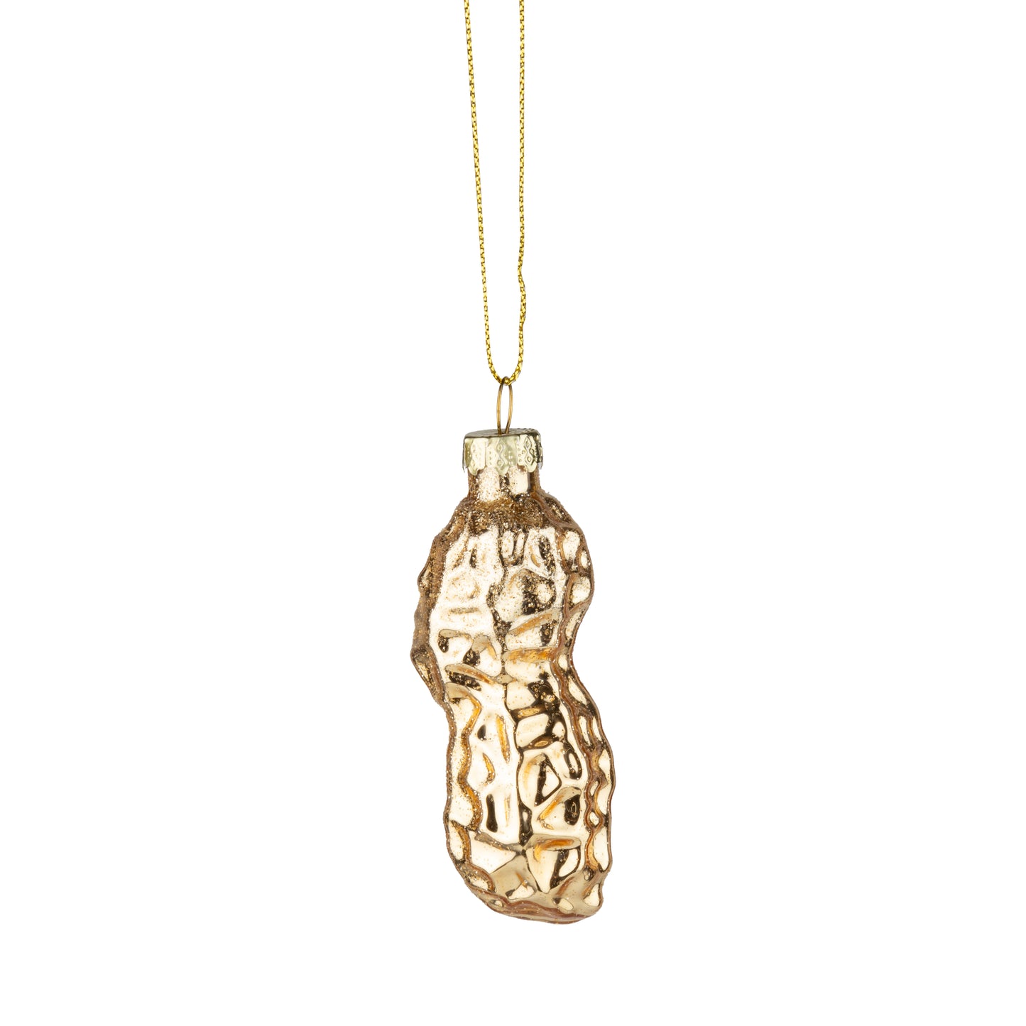 Glass Gold Peanut Ornament