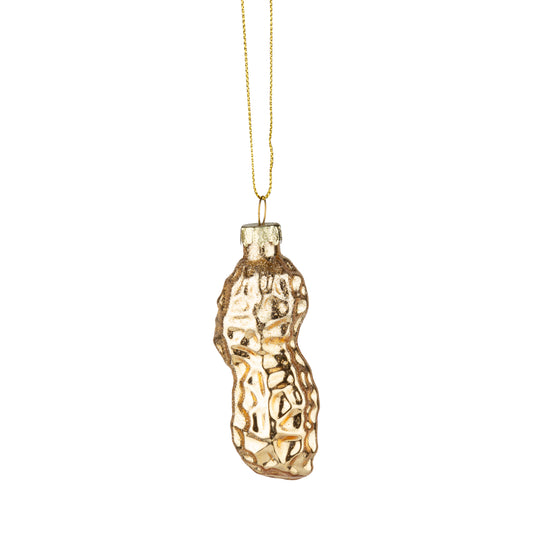 Glass Gold Peanut Ornament