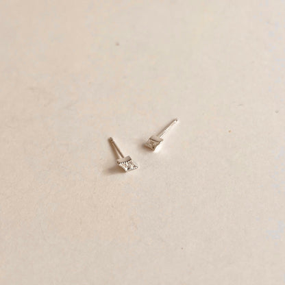 Vintage Tapered Diamond Shape CZ Studs