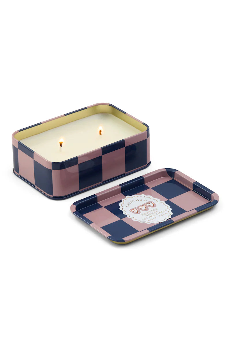 A Dopo Printed Tin Hearts Candle