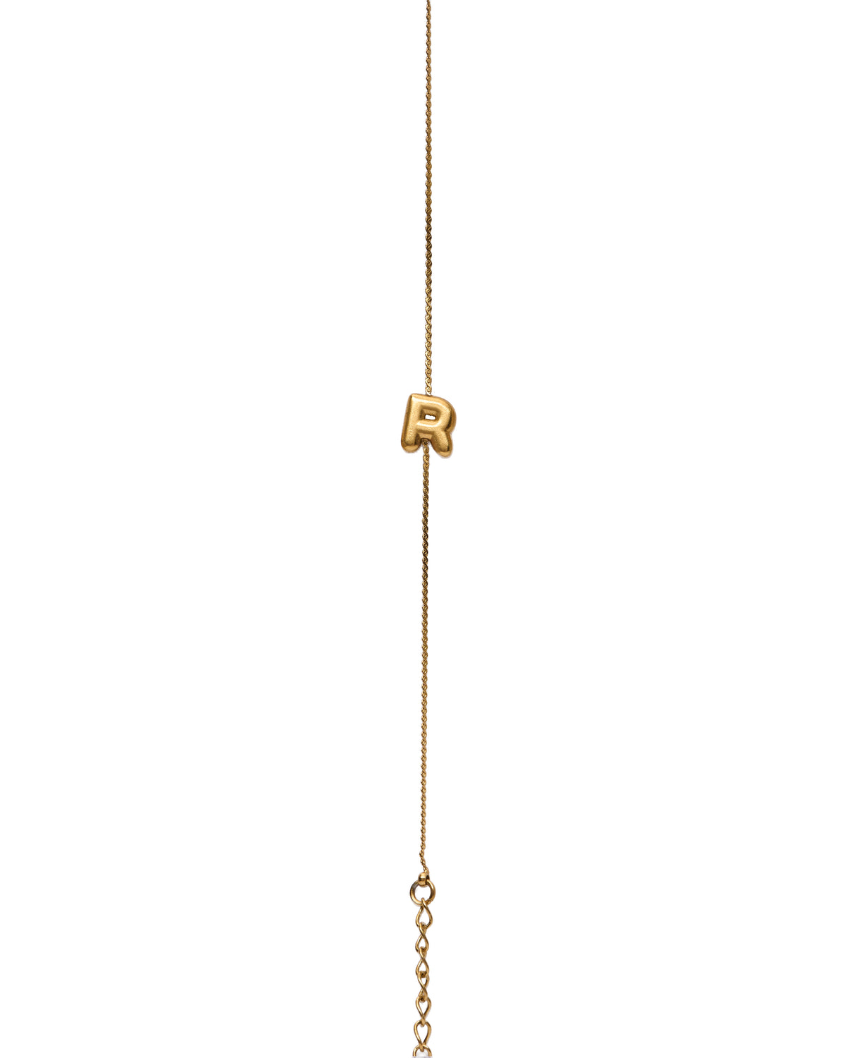 Initial Bracelet Letter R On Gold Chain
