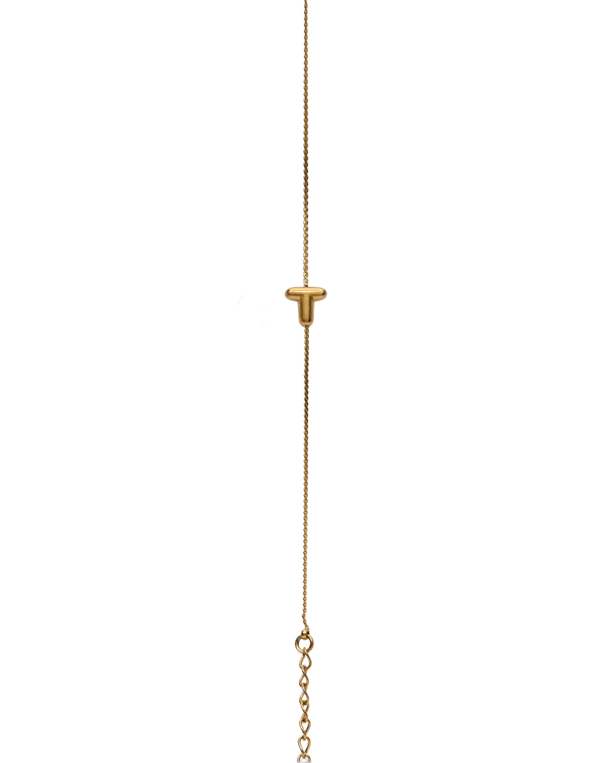 Initial Bracelet Letter T On Gold Chain