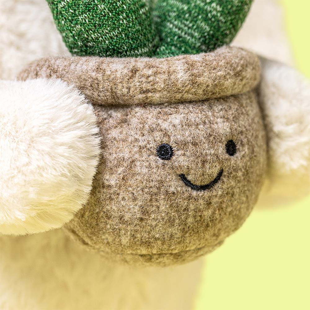 Cream Bunny With Plant Plush Toy