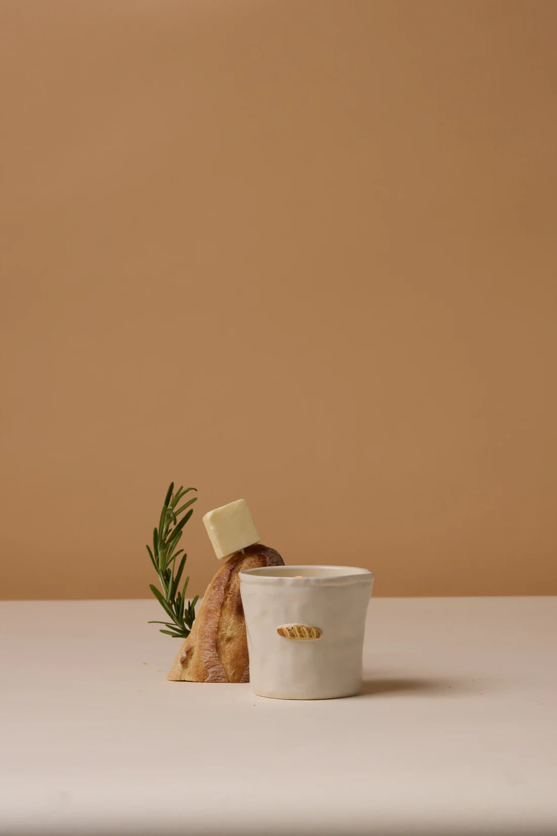 Bistro Imperfect White Ceramic Candle Baguette