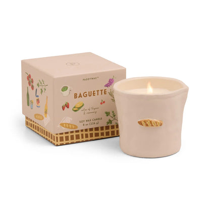 Bistro Imperfect White Ceramic Candle Baguette