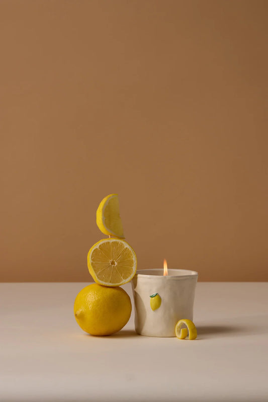 Bistro Imperfect White Ceramic Candle Meyer Lemon