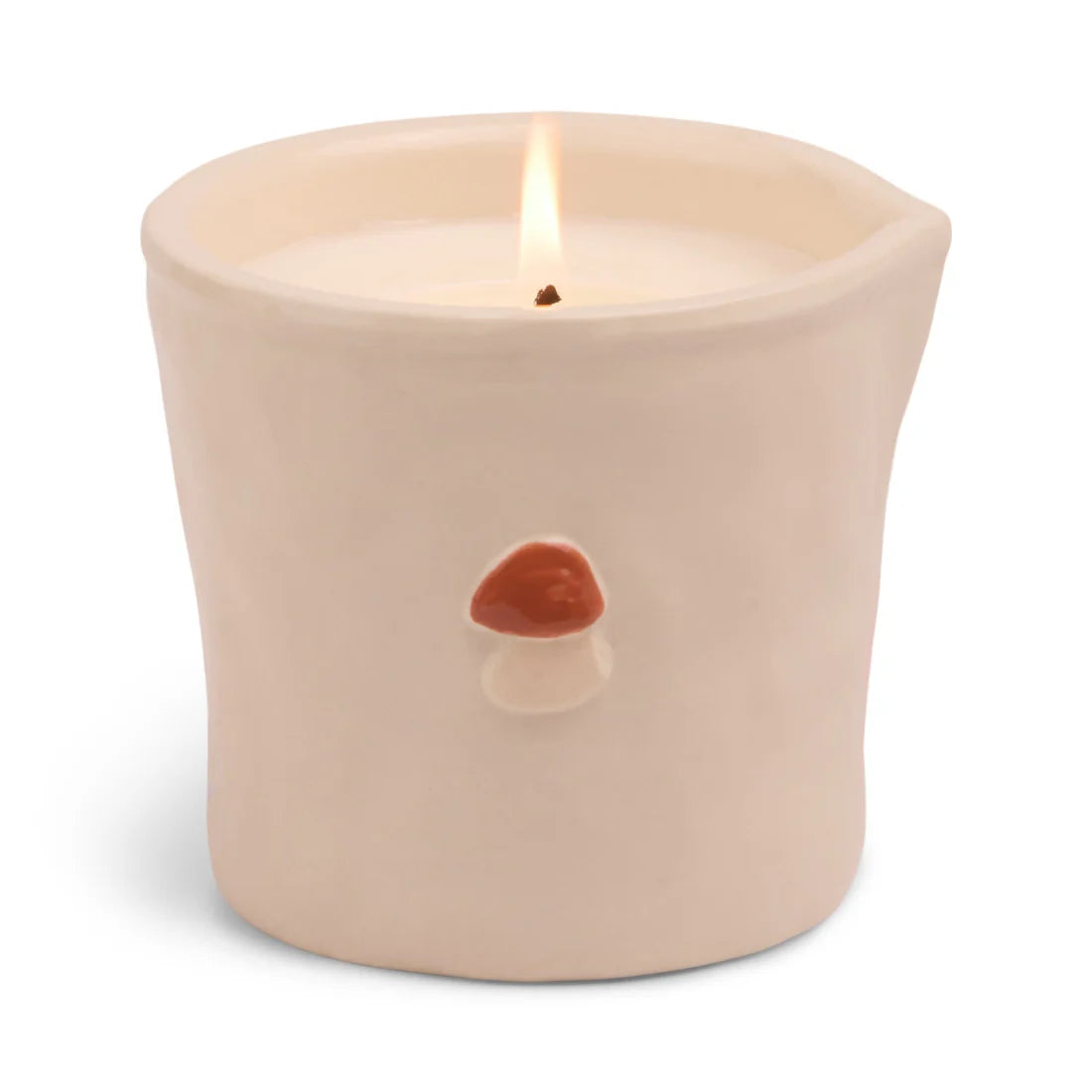 Bistro Imperfect White Ceramic Candle Wild Mushroom